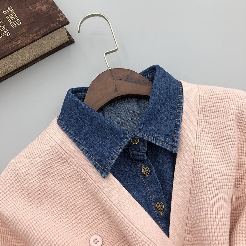 South Korea Denim Shirt Fake Collar Decorative Sweater Collar Pointed Collar Fake Collar For Men And Women Guangzhou - Image 2